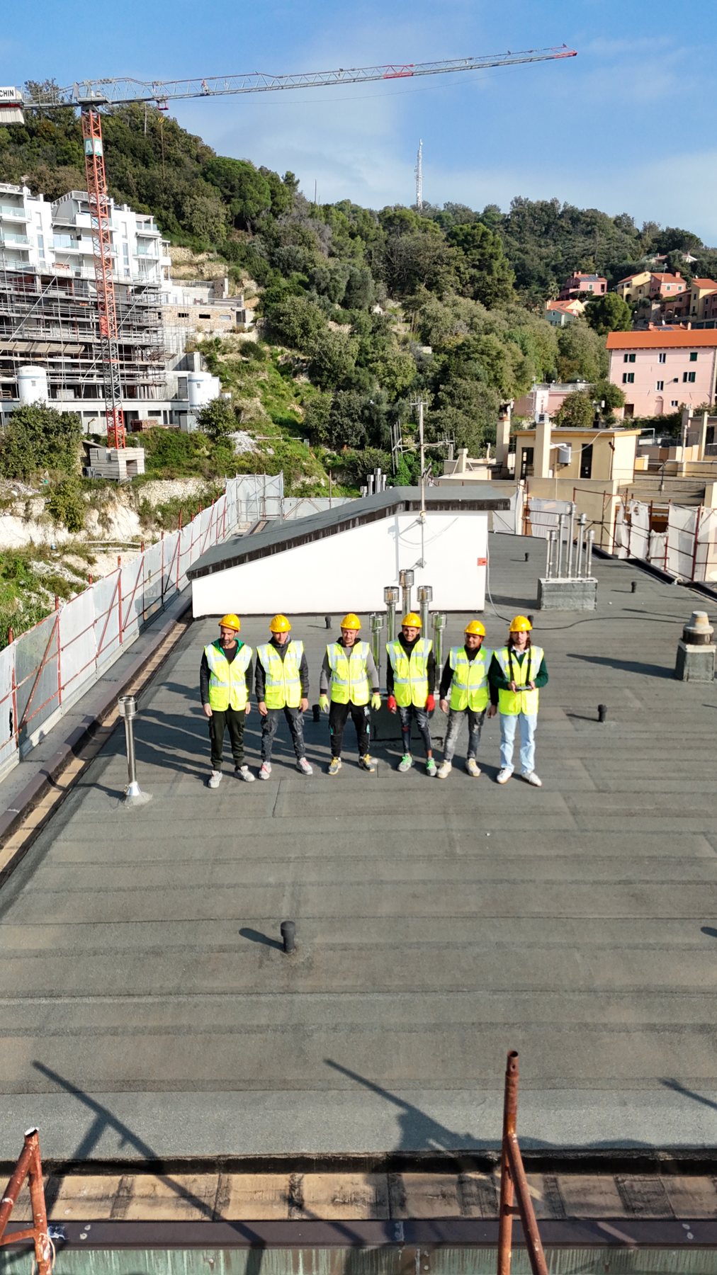 La squadra in copertura a fine giornata